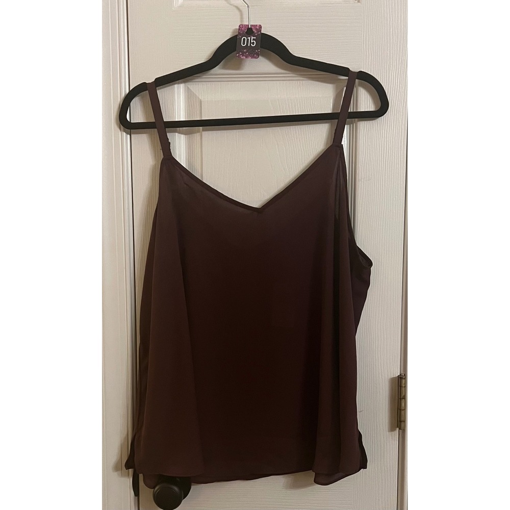 Torrid Sophie Georgette Swing Cami Sassafras Burgundy Brown Tank Top 1 1X 14-16